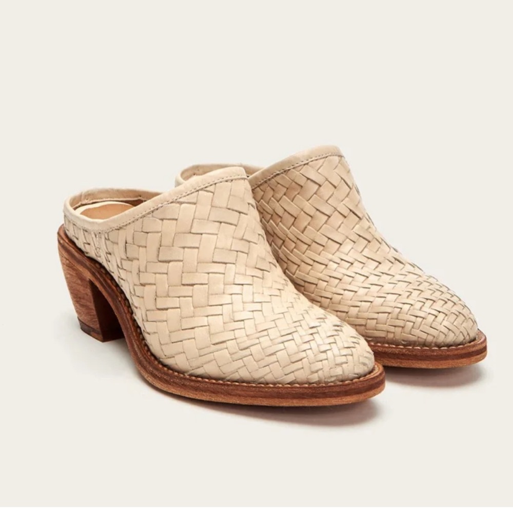 Frye Rosalia Woven Mule Off White Cream Size 8.5